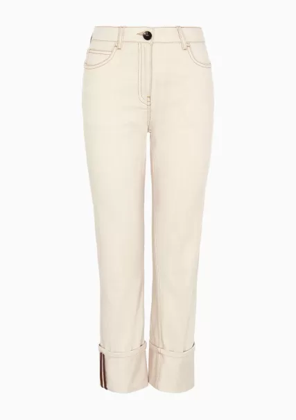 Femme Pantalon 5 Poches En Denim De Coton Stretch Atelier 11 Prix Modéré Jeans White