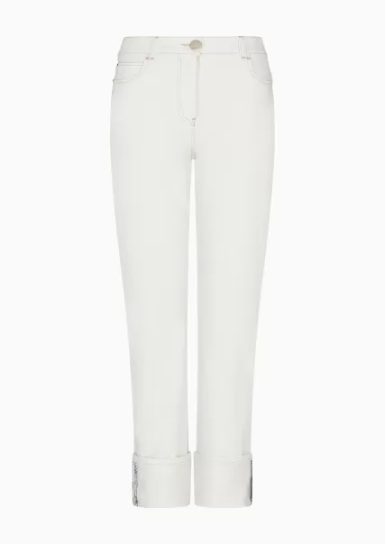 Jean 5 Poches Collection Denim En Denim De Coton Stretch Femme White Prix Compétitif Jeans