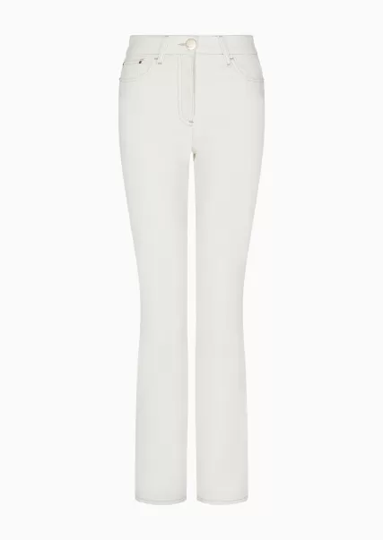 Jeans White Haute Qualité Jean 5 Poches Collection Denim En Denim De Coton Stretch Femme