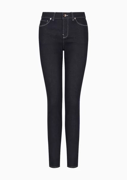 Liquidation Femme Pantalon 5 Poches Coupe Slim En Denim De Coton Stretch Denim Jeans