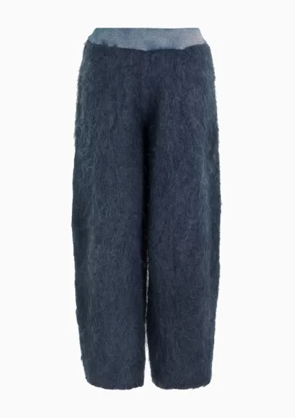 Pantalon Large Giorgio Armani Neve En Mohair Femme Jupes Et Pantalons Abordable Blue
