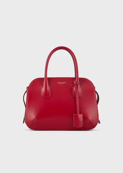 Sacs À Main Beau Tote Bag La Prima Grand Modèle En Cuir Liégé Femme Red