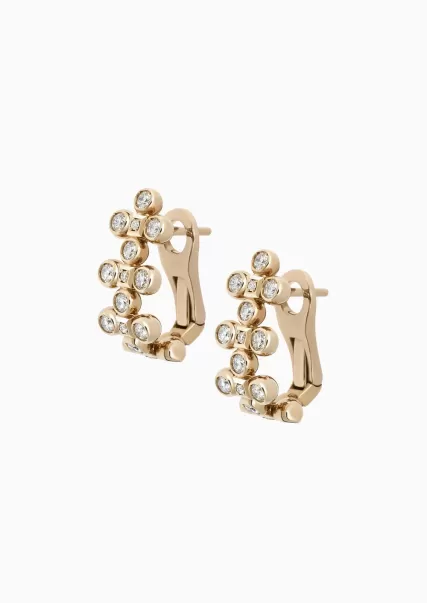 Qualité Fiable Femme Fine Jewellery Gold Boucles D’oreilles Gioia En Or 18 Carats Et Diamants