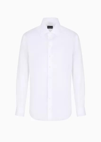 Hautement Qualifié White Chemises Classiques Chemise Classique En Sergé De Coton Homme
