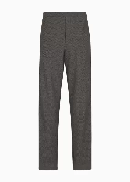 Bon Marché Pantalon Sans Pinces En Tissu Gaufré Technique Complets Homme Grey