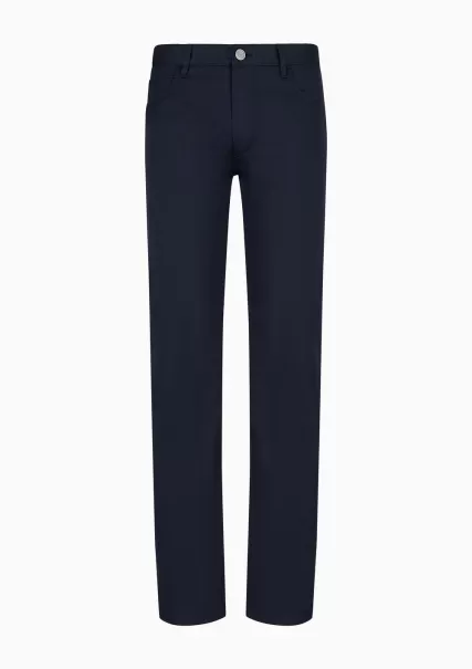 Pantalon 5 Poches Coupe Classique En Coton Stretch Midnight Blue Jeans Efficacité Homme