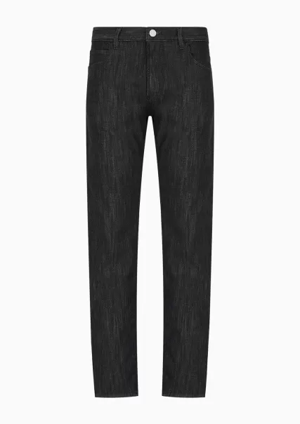 Jeans Pantalon 5 Poches Coupe Classique En Denim De Coton Black Chaud Homme