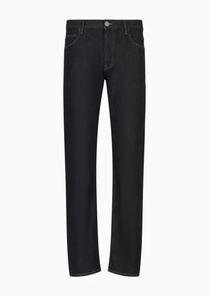 2024 Pantalon 5 Poches Coupe Classique En Denim De Coton Stretch Homme Jeans Deep Black