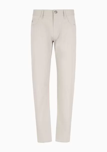 Beige Jeans Homme Pantalon 5 Poches Coupe Classique En Denim De Coton Moderne