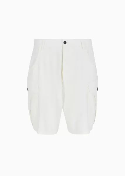White Bermuda En Lin Hautement Qualifié Pantalons Homme