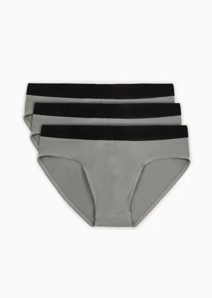 Sous-Vêtements Grey Homme Exclusif Lot De Trois Slips En Jersey Stretch