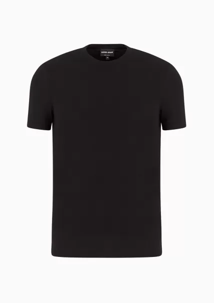 Homme Innovant T-Shirt Ras-Du-Cou En Jersey De Viscose Stretch Icon T-Shirts Black