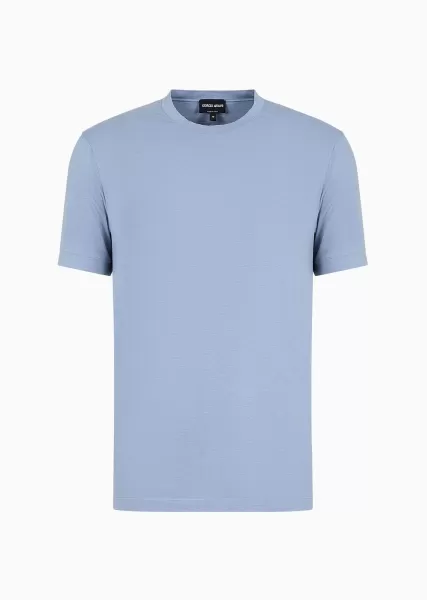 T-Shirts Homme T-Shirt Ras-Du-Cou En Jersey De Viscose Stretch Icon Hautement Qualifié Light Blue
