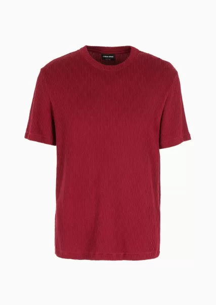 T-Shirt En Jersey Jacquard De Mélange De Viscose Red Homme Spécial T-Shirts