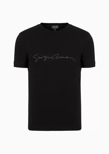 T-Shirt En Jersey De Viscose De Bambou Stretch Black Homme Exaltant T-Shirts