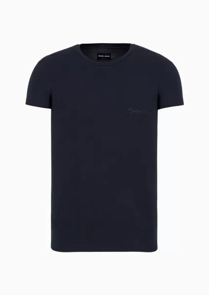 Fiable Homme Navy Blue T-Shirt De Détente En Jersey Stretch Vêtements De Détente