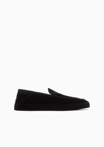 Black Galleria 3 Chaussures À Enfiler Giorgio's En Velours  Sans Lacets Homme Traditionnel