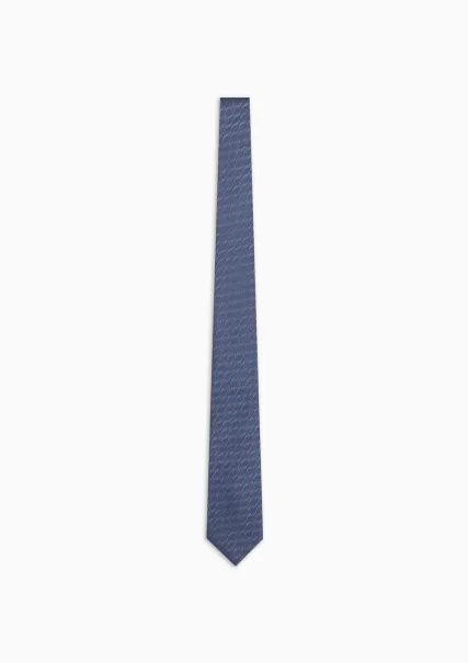 Ties Choix Azure Cravate En Pure Soie Jacquard Homme