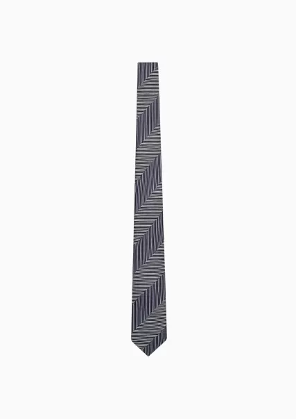Blue Ties Confort Homme Cravate En Soie Imprimée Armani Sustainability Values