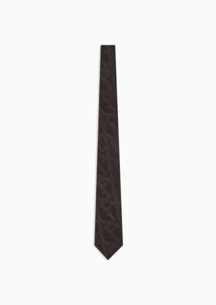 Authentique Homme Cravate En Cupro Monogrammé Brown Ties